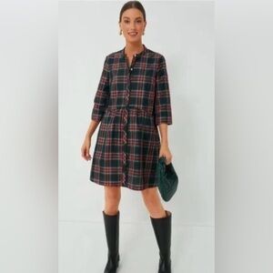 Tuckernuck Highland Tartan Royal Shirt Dress